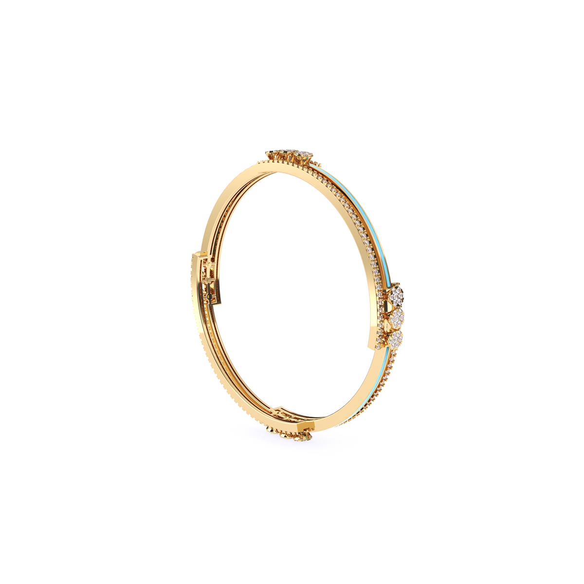 Amazing Round Diamond Bangle Bracelet